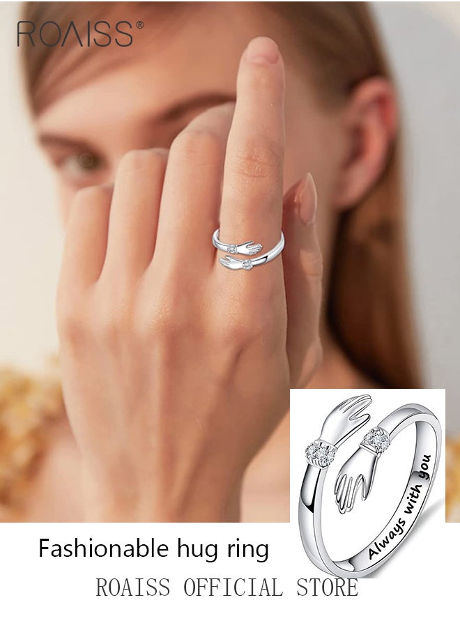 roaiss - Adjustable Hug Ring Minimalist Modern Design Stylish and Trendy Couple's Matching Ring Unisex Design Adjustable Opening for Comfortable Fit Perfect Gift Idea - Image 1