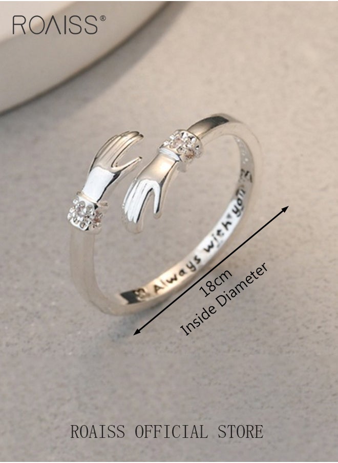 roaiss - Adjustable Hug Ring Minimalist Modern Design Stylish and Trendy Couple's Matching Ring Unisex Design Adjustable Opening for Comfortable Fit Perfect Gift Idea - Image 1