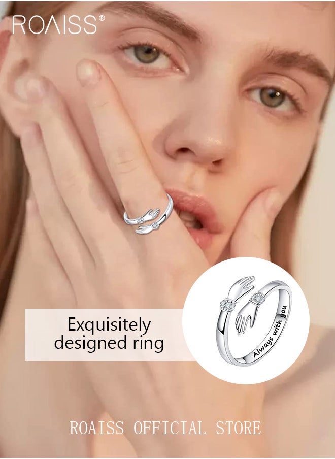 roaiss - Adjustable Hug Ring Minimalist Modern Design Stylish and Trendy Couple's Matching Ring Unisex Design Adjustable Opening for Comfortable Fit Perfect Gift Idea - Image 1