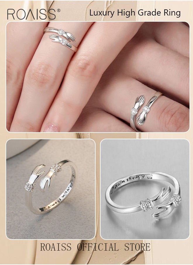 roaiss - Adjustable Hug Ring Minimalist Modern Design Stylish and Trendy Couple's Matching Ring Unisex Design Adjustable Opening for Comfortable Fit Perfect Gift Idea - Image 1