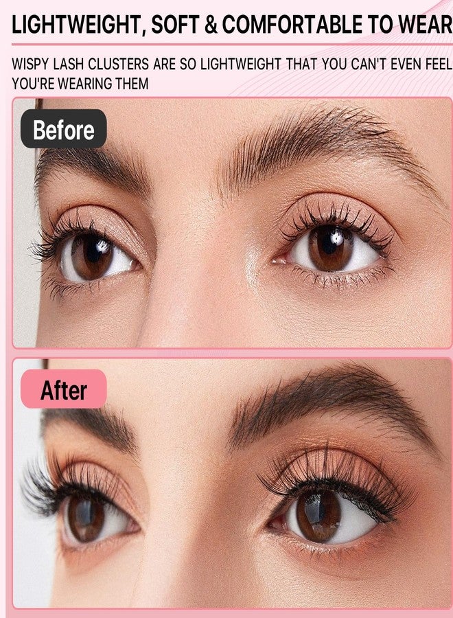 Miuffue Cluster Lashes Wispy 72 Pcs Individual Lashes Cluster Eyelash Extensions Clusters Mink False Eyelashes Super Thin Band Eyelash Clusters (Diamond, D-8-16mix) - Image 5