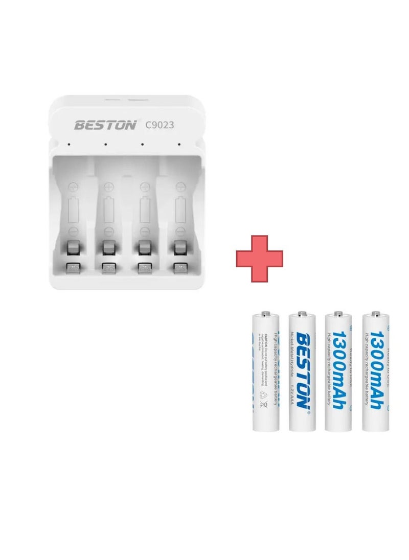 BESTON - Beston C9023 Charger with 4 Pcs of AAA Batteries - Image 1