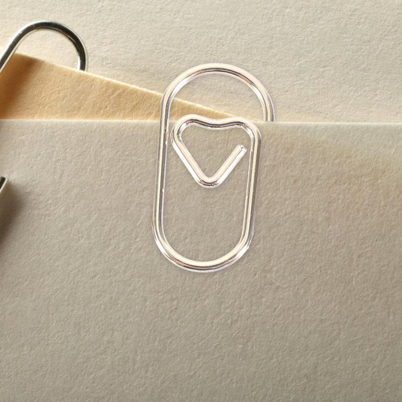 Gold 20mm Heart Shaped Metal Paper Clips 150pcs for Office Document Filing - Image 5