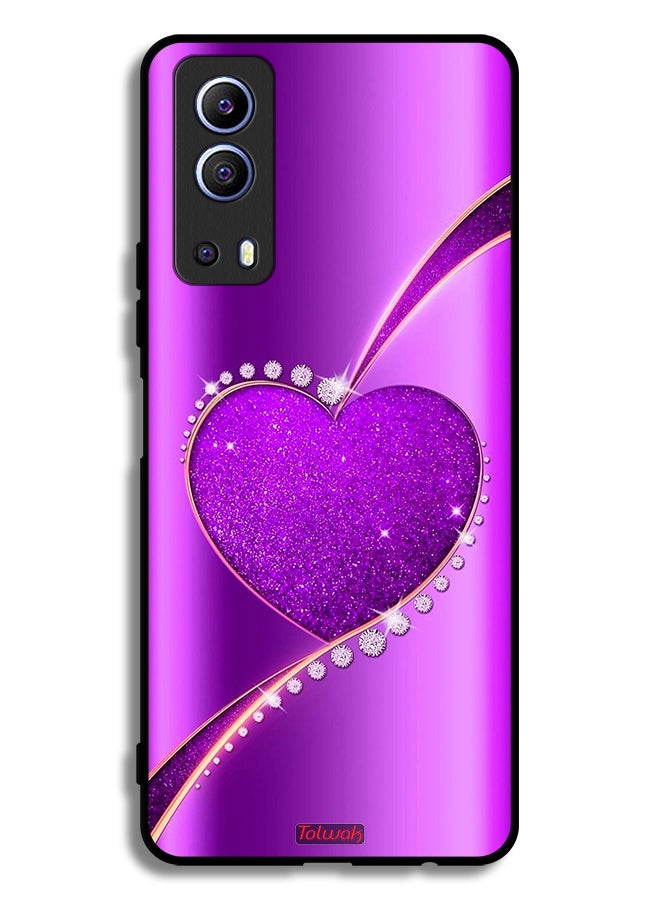 Tolwak Vivo iQOO Z3 5G Protective Case Cover Glitter Heart - Image 2