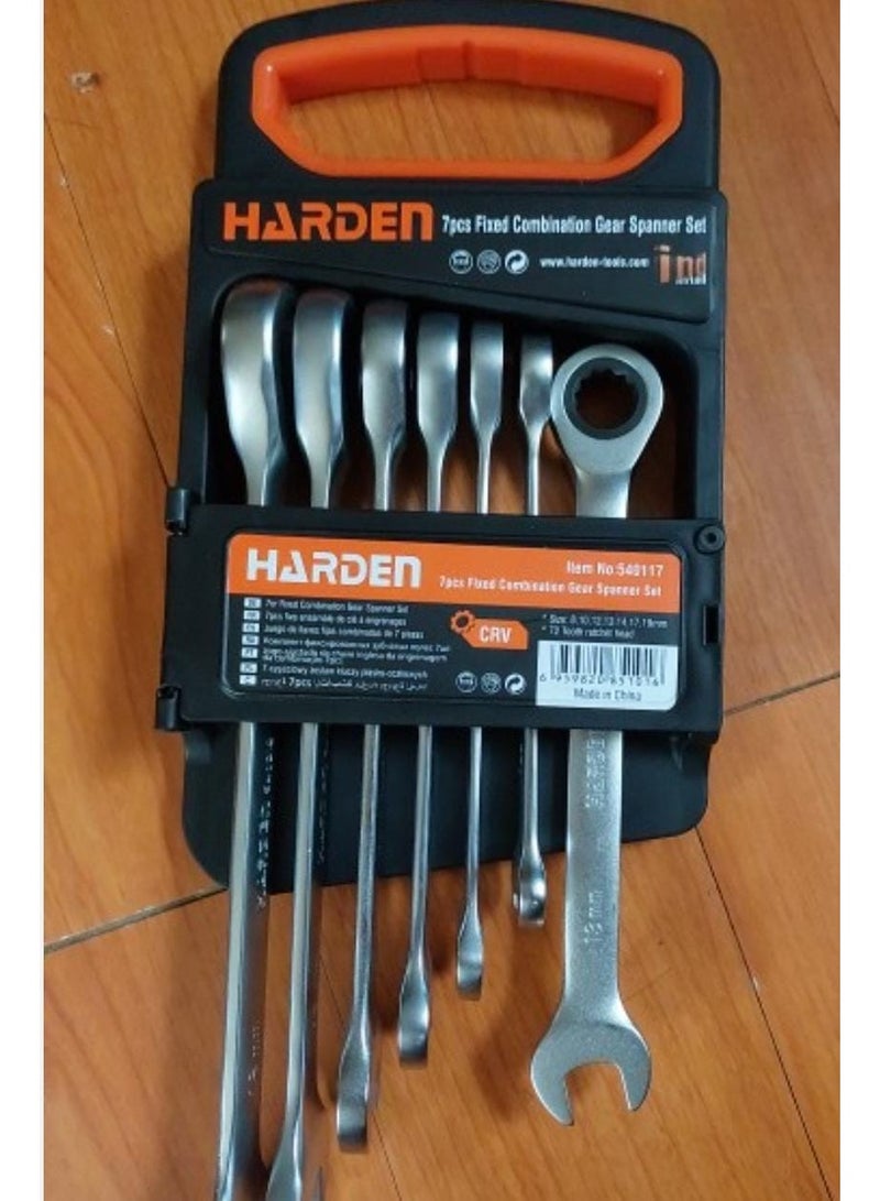 Harden 7pcs fixed combination gear spanner set 8x19 - Image 2