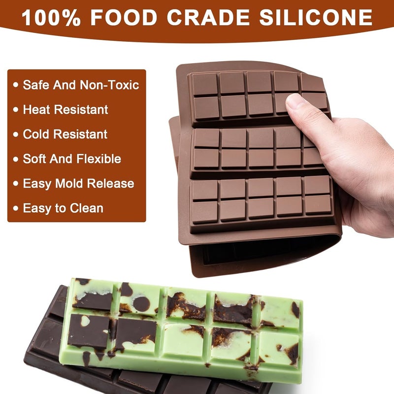 Husfunov Chocolate Bar Mold,Non-Stick Chocolate Molds, 100% Food Grade Silicone Deep Mold for Dubai Pistachio Rod, Candy, Snacks, Knafeh Pistachio Rod and More(10 Snap) - Image 4