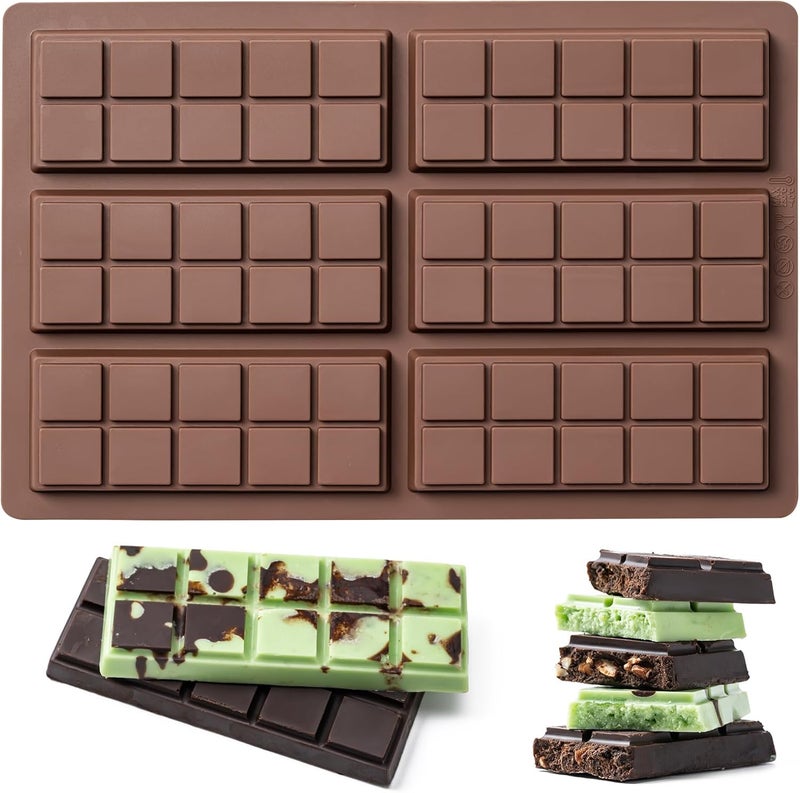 Husfunov Chocolate Bar Mold,Non-Stick Chocolate Molds, 100% Food Grade Silicone Deep Mold for Dubai Pistachio Rod, Candy, Snacks, Knafeh Pistachio Rod and More(10 Snap) - Image 1
