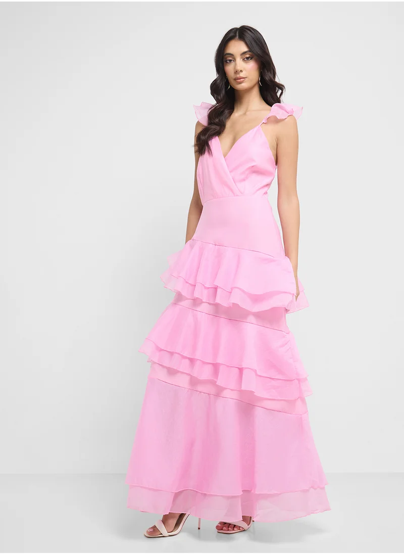 ايلا Asymmetric Ruffled Dress