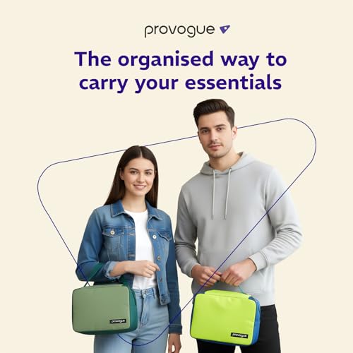 Provogue Nest Toiletry Case for Men & Women, Water Wicking Polyester Fabric, Travel Pouch for Toiletries Shaving Kit & Travel Accessories with Hanger, Toiletry Bag for Men and Women, Glow Lime - Image 2