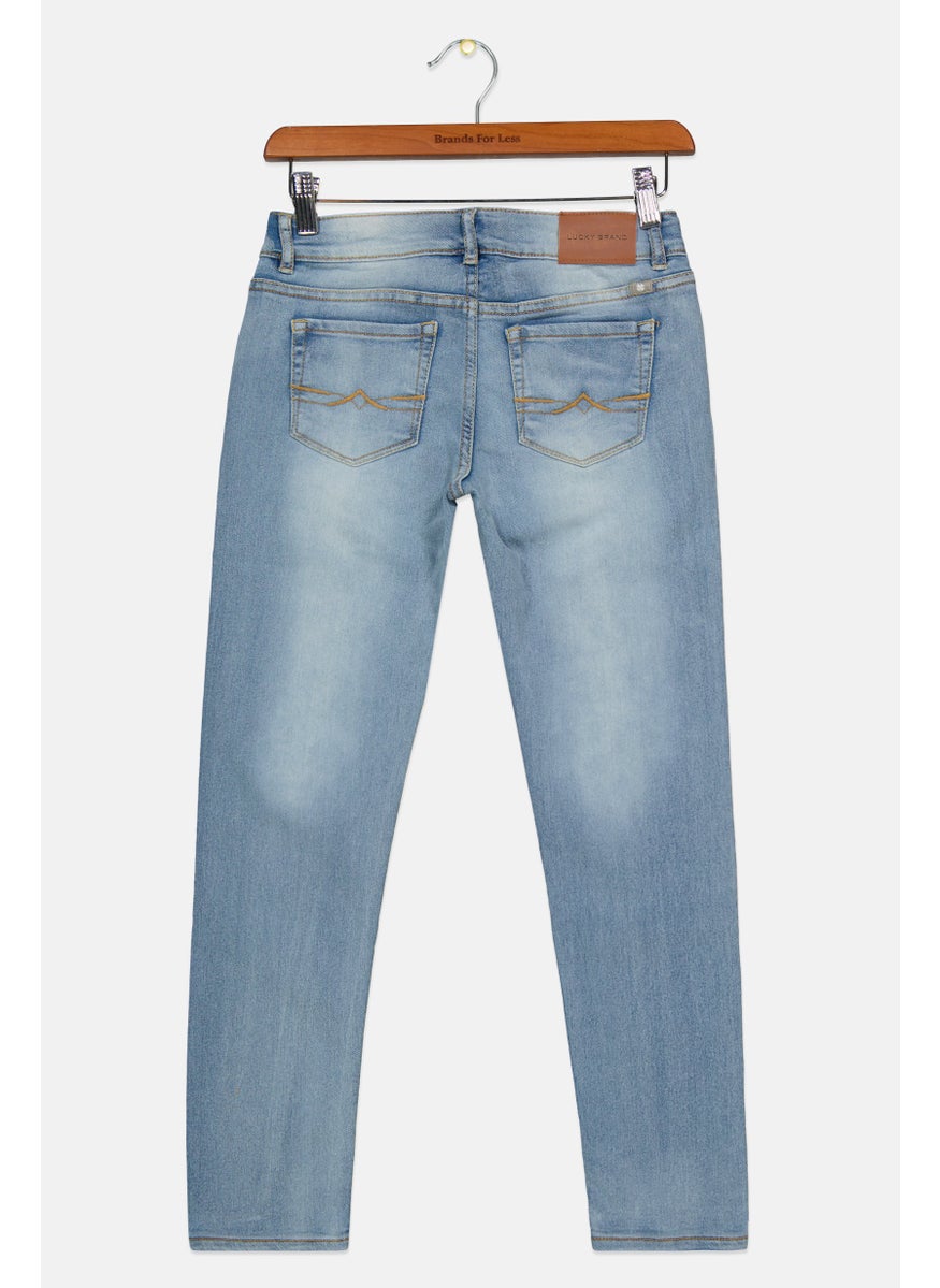 LUCKY BRAND - Kids Girl Skinny Fit Stretchable Washed Denim Jeans, Light Blue - Image 1