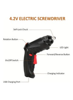 Generic Electric Screwdriver 15 Pcs, Rechargeable Electric Power Screwdriver Set with Pivoting Handle & LED Light, Cordless Screwdriver Bit, USB Charging Cable, Carrying Case  - Image 3