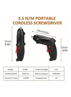 Generic Electric Screwdriver 15 Pcs, Rechargeable Electric Power Screwdriver Set with Pivoting Handle & LED Light, Cordless Screwdriver Bit, USB Charging Cable, Carrying Case  - Image 2