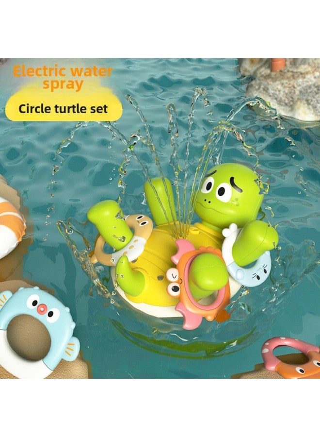 Baby Electric Water Spray Small Turtle Water Frog Rotating Loop Children's Bathroom Shower Bath Toys-Color:Bubble Crab  English Color Box  - Image 2