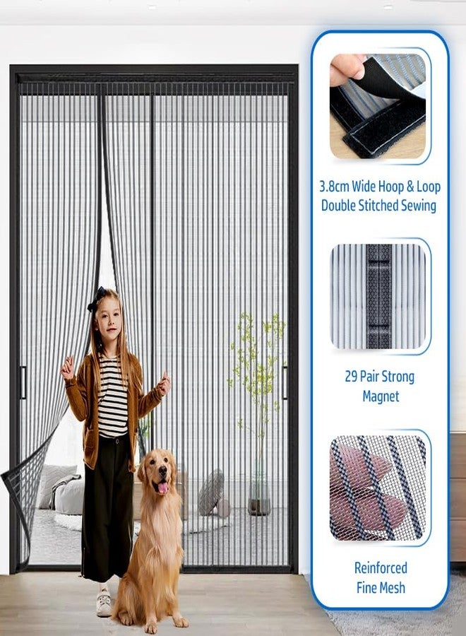 Loviga Heavy Duty Door Screen Magnetic Closure, LOVIGA 2024 Thickened Fiberglass Screen Door Mesh, Side Opened, Kids/Pets Friendly, Fine Mesh Keep Bugs Out Fit Door Size up to 70 Inch X 80 Inch - Image 2