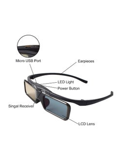 Generic Rechargeable RF 3D Glasses by DELFINO, Compatible with Sony, Epson, Toshiba, Sharp - Works with TDG-BT500A, SSG-5100GB, AN3DG40 Models.  - Image 2