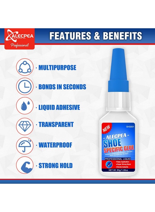 ALECPEA 30G Shoe Glue - Ultimate Strength Adhesive For For Soles Boots Sneakers Heels Hiking Shoes Leather Handbags - Quick Set In 15 Seconds - Image 2