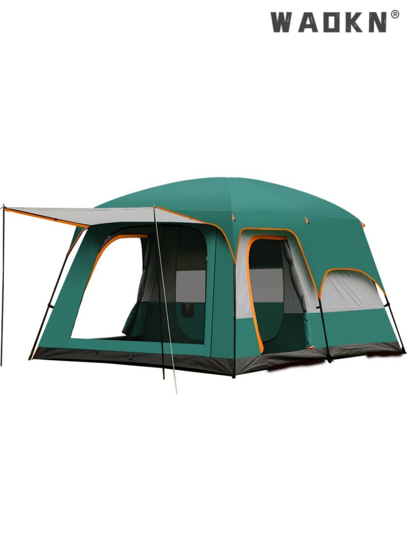 WAOKN Outdoors Two Rooms And One Living Room 3-4 Persons Camp Portable Double-Deck Big Tent，Waterproof,Double Layer,Big Tent for Outdoor,Picnic,Camping,Family Gathering，Parties, Music Festival Tent  - Image 3