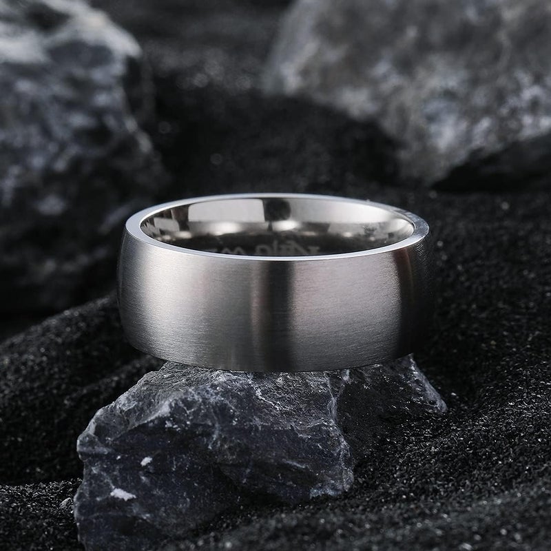 King Will Titanium Wedding Band for Men Women-Sliver/Black/Gold Plated Pure Titanium Wedding Ring, 3-9mm Widths Available Brushed Matte Design Comfort Fit Size 4-16 - Image 3