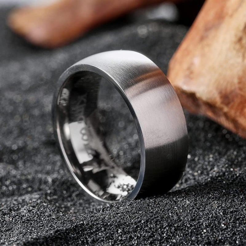 King Will Titanium Wedding Band for Men Women-Sliver/Black/Gold Plated Pure Titanium Wedding Ring, 3-9mm Widths Available Brushed Matte Design Comfort Fit Size 4-16 - Image 2