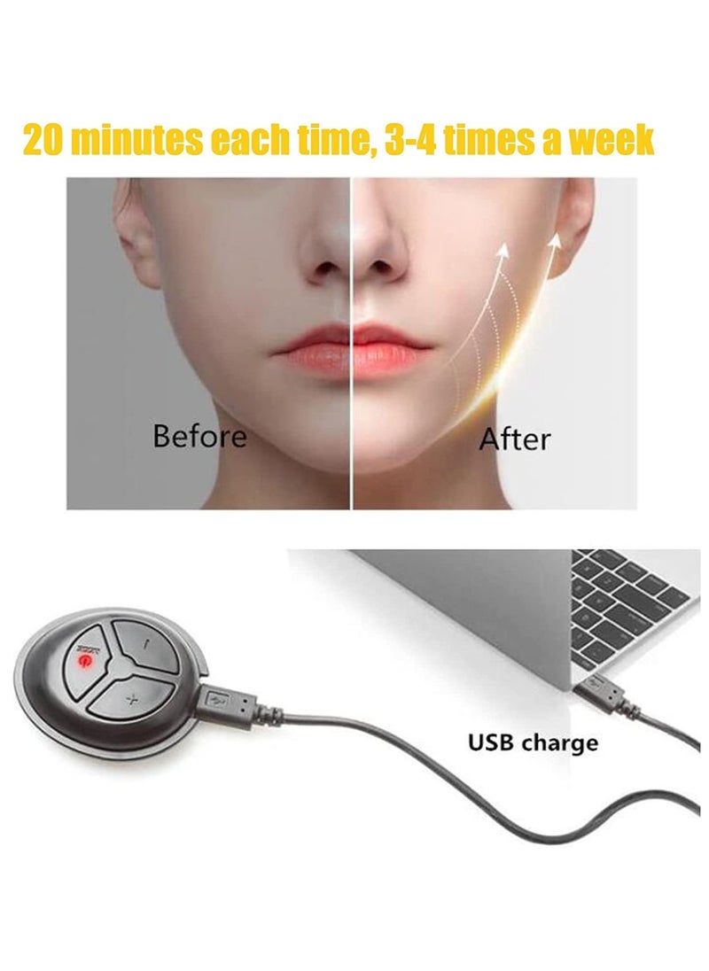 SYOSI - V-Face Massager,Electric Double Chin Reducer，3 Massage Modes，V Face Lifting Machine，Microcurrent Facial Massager Device，Facial Chin Lift，USB Charged Black - Image 1