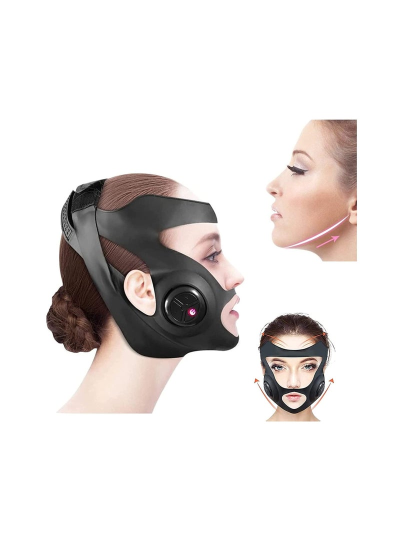 SYOSI - V-Face Massager,Electric Double Chin Reducer，3 Massage Modes，V Face Lifting Machine，Microcurrent Facial Massager Device，Facial Chin Lift，USB Charged Black - Image 1