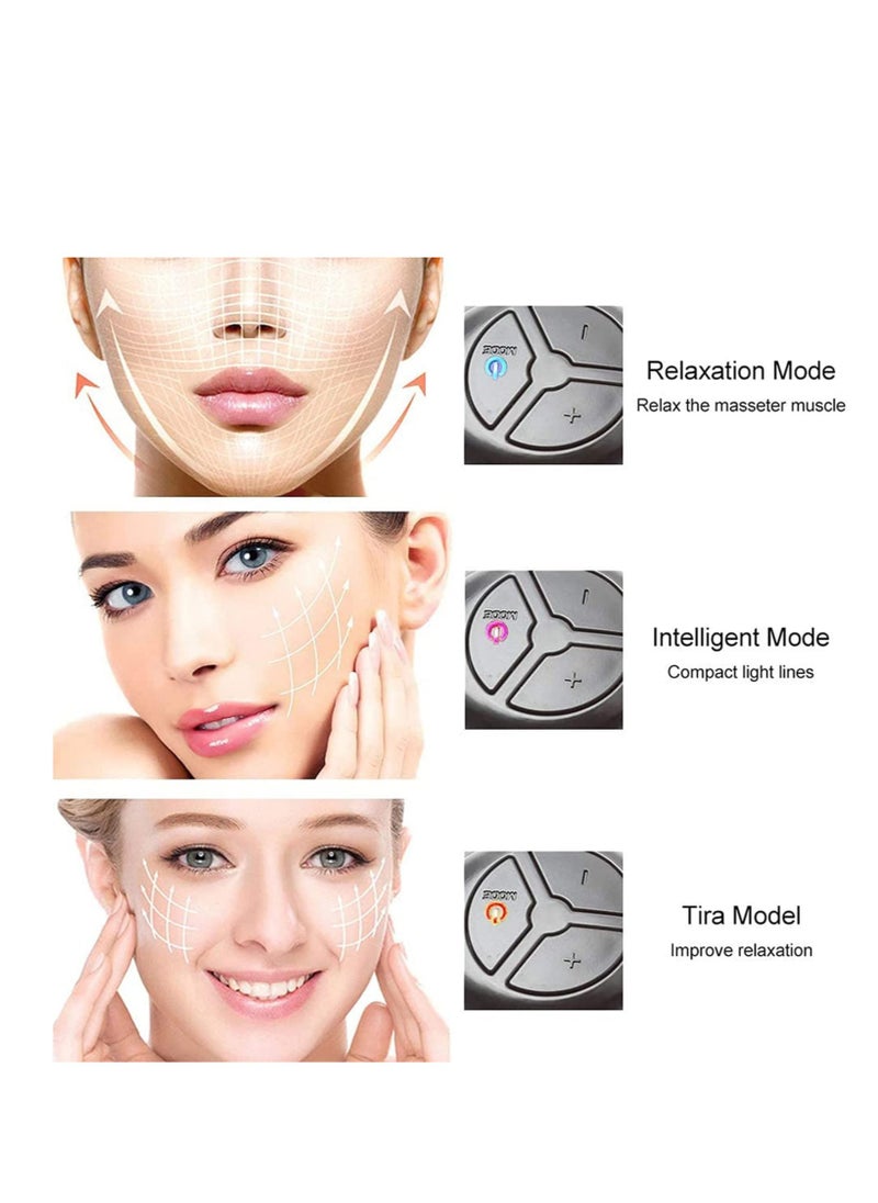SYOSI - V-Face Massager,Electric Double Chin Reducer，3 Massage Modes，V Face Lifting Machine，Microcurrent Facial Massager Device，Facial Chin Lift，USB Charged Black - Image 1