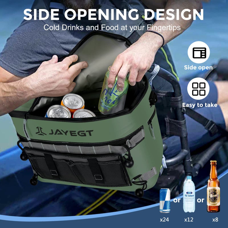 JAYEGT Kayak Cooler Behind Seat - Waterproof Cooler Bag Compatible with Lawn-Chair Seat Kayak, Portable Ice Chest for Fishing, Beach, Travel, Picnic, Leak-Proof - Image 2