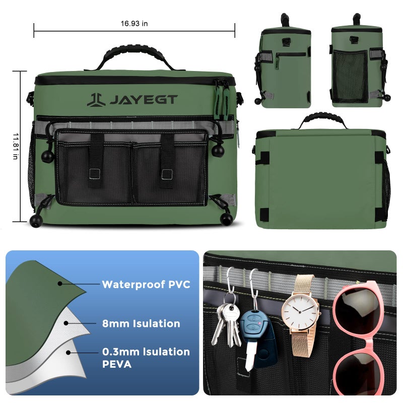 JAYEGT Kayak Cooler Behind Seat - Waterproof Cooler Bag Compatible with Lawn-Chair Seat Kayak, Portable Ice Chest for Fishing, Beach, Travel, Picnic, Leak-Proof - Image 5