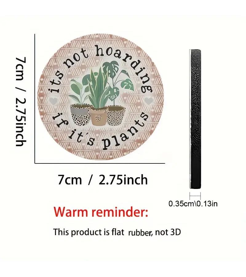 2pcs Fun Plant Lover Car Coasters Non Slip Cup Holder for Trucks SUV With Plant Quote - Image 2