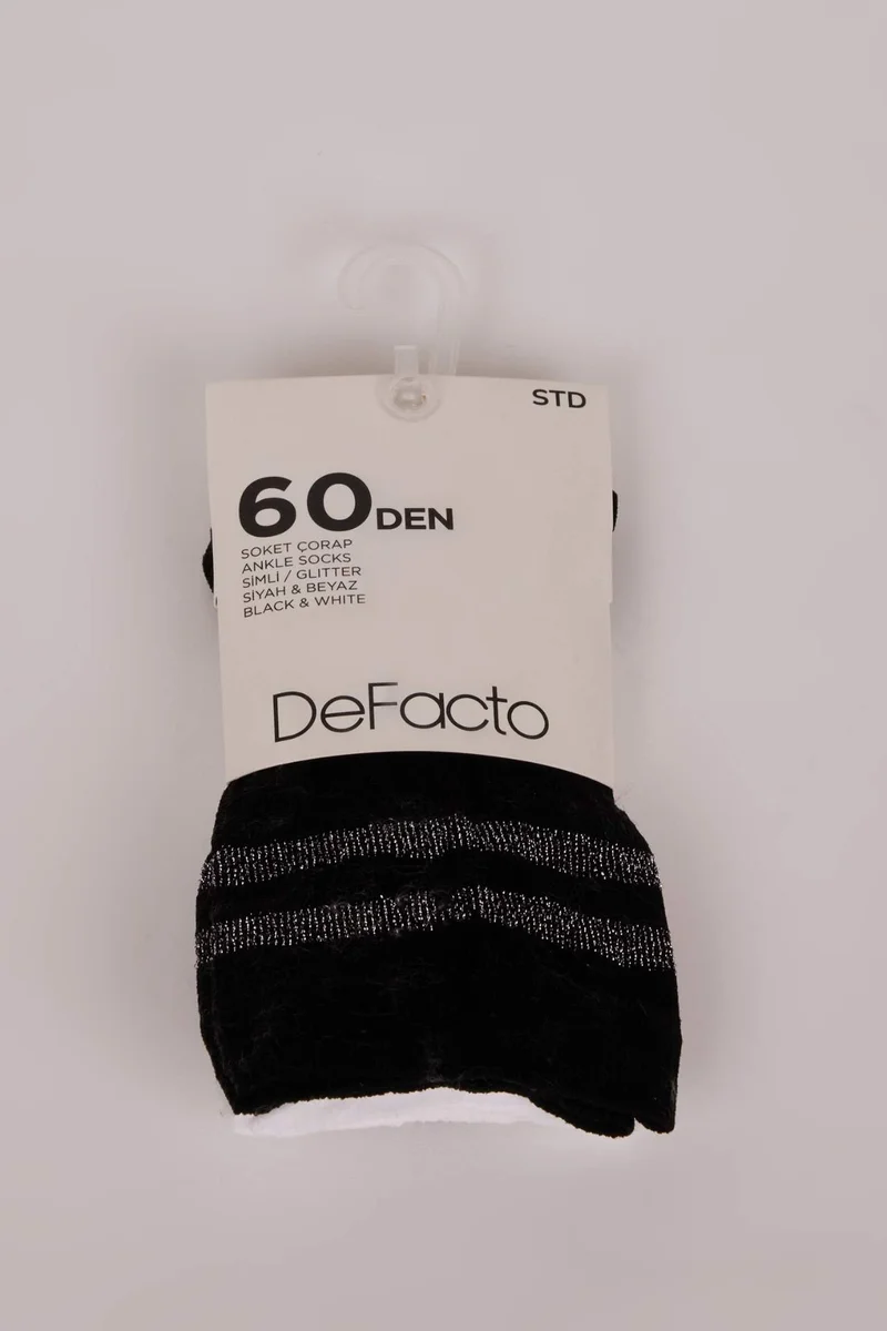 ديفاكتو Woman Glittery Circle Patterned 2 Piece Socks