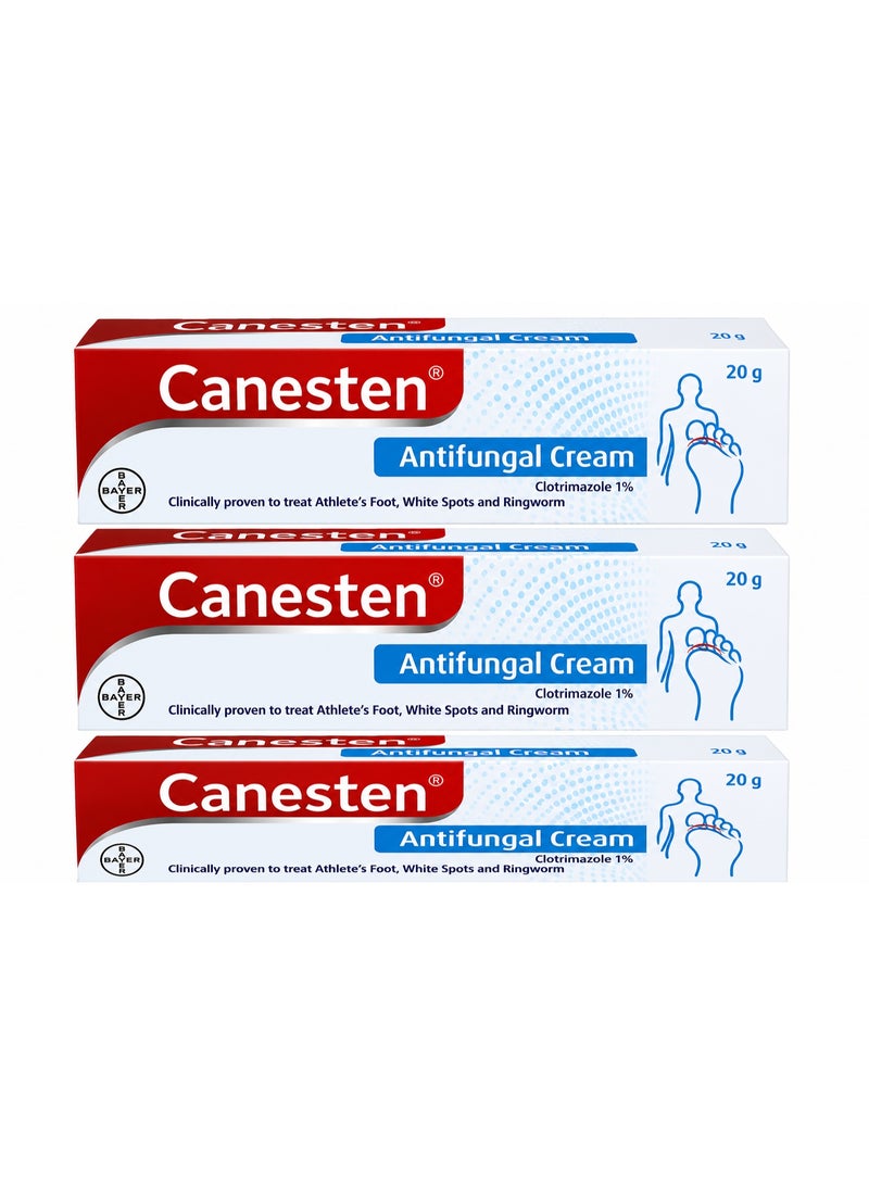 Canesten Antifungal Cream 20G 3 PCS – Clotrimazole Cream for Fungal Skin Infections