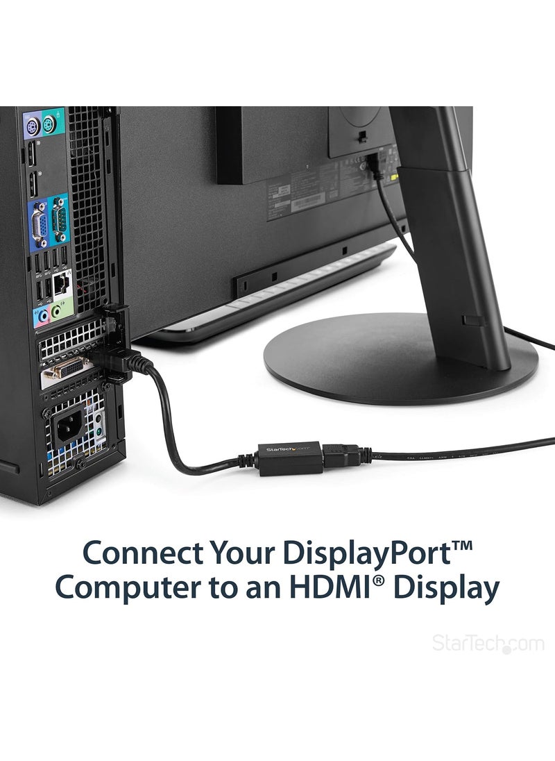 StarTech StarTechcom DisplayPort to HDMI Adapter  DP 12 to HDMI Video Converter 1080p  DP to HDMI MonitorTVDisplay Cable Adapter Dongle  Passive Latching DP Connector DP2HDMI2  - Image 2