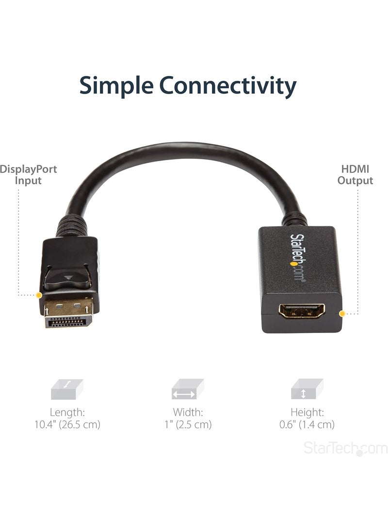StarTech StarTechcom DisplayPort to HDMI Adapter  DP 12 to HDMI Video Converter 1080p  DP to HDMI MonitorTVDisplay Cable Adapter Dongle  Passive Latching DP Connector DP2HDMI2  - Image 5