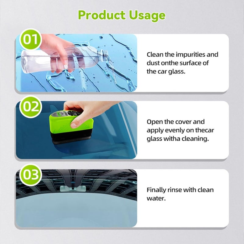 VANITYA فرشاة تنظيف فيلم الزيت VANITYA 2.0 المحدثة | أداة تنظيف زجاج السيارات | مزيل فيلم الزيت من الزجاج، فرشاة تنظيف الزجاج المضادة للتوهج برأس إسفنجي لرؤية واضحة وخالية من الخطوط - Image 5