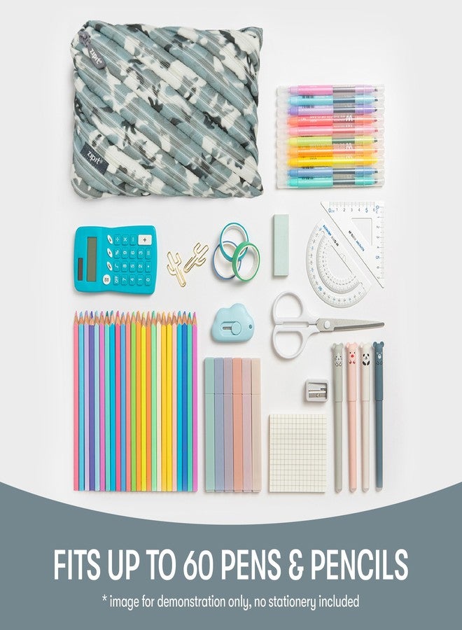 ZIPIT Camo Large Pencil Case for Boys, Zipper Pencil Pouch for Kids and Teens, Stationery Bag for School ,Blue - Image 4