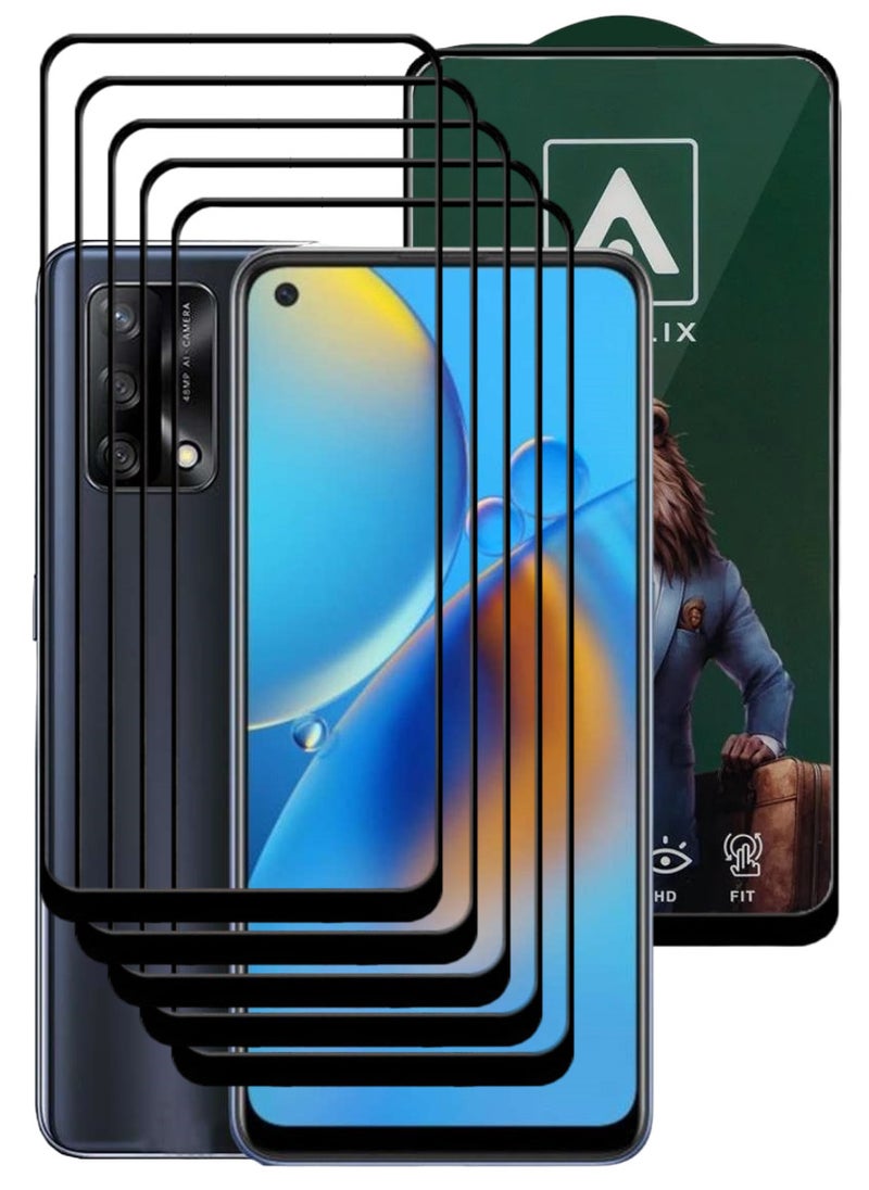 ACLIX 5 Pieces Antistatic ESD Dustproof Premium Quality High Definition Tempered Glass Screen Protector Designed For Oppo A74 - Image 1