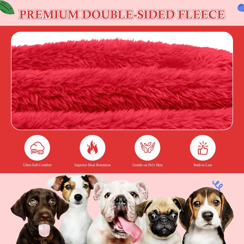 Waoduld 4XL Dog Sweaters for Large Dogs,Dog Hoodie,Warm Fuzzy Fleece Sweatshirt with Hood & Pocket,Leash Hole,Cozy Cold Weather Pet Clothes Sweater Hoodie for Large Dogs(Red,4XL) - Image 3