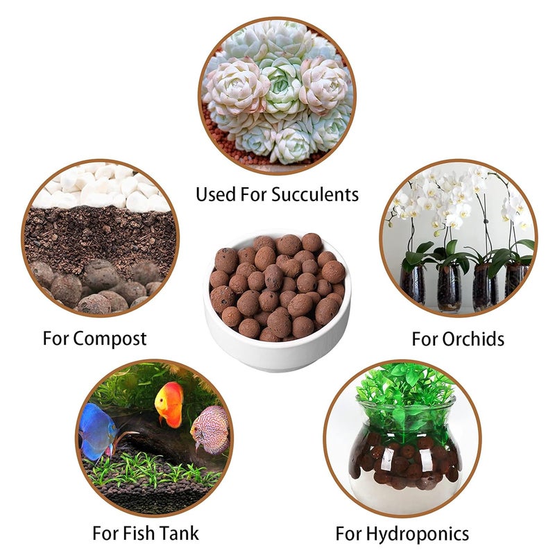 WAURHER حصى الطين الموسع ليكا 5 أرطال لوسائط نمو النباتات الداخلية لنظام الزراعة المائية … - Image 5