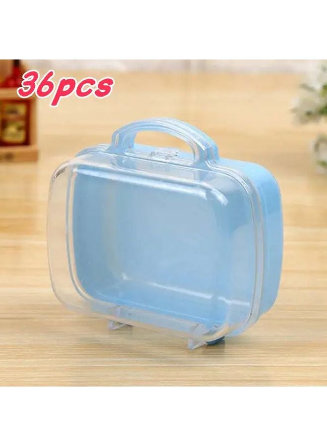 Blue Creative Briefcase Shaped Semi Transparent Party Gift Box Set 36pcs For Wedding Christmas - Image 4