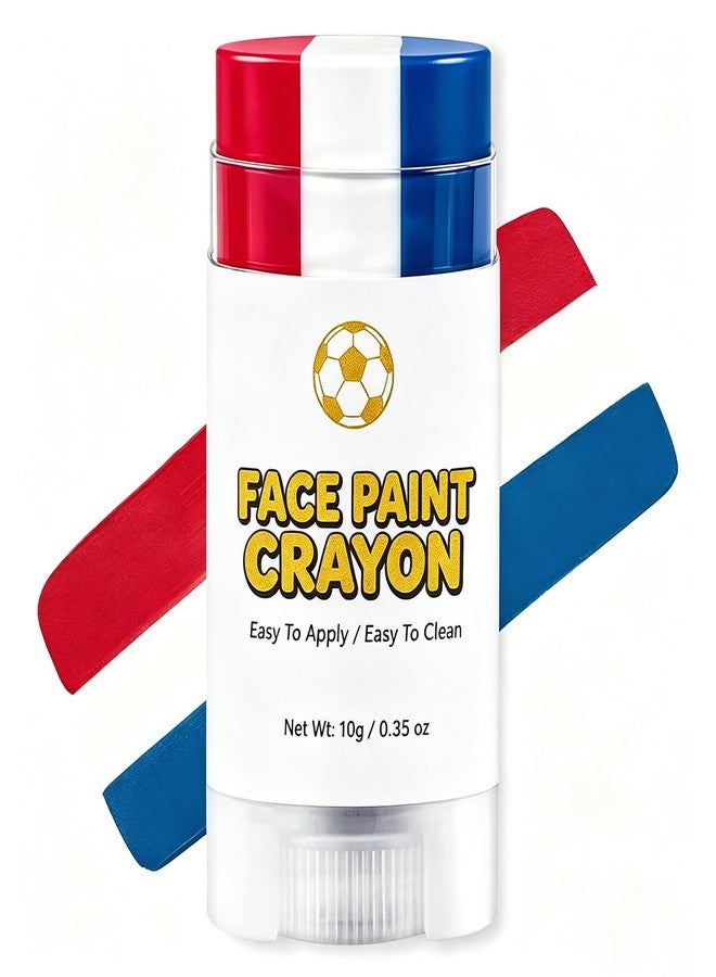 Deepmind Red White Blue Face & Body Paint Sticks, France Netherlands Soccer Fan Face Paint Crayon for World Cup 2026,Washable Flag Face Paint,Body Sports Makeup Stick for Softball,Football,Baseball,Lacrosse - Image 1
