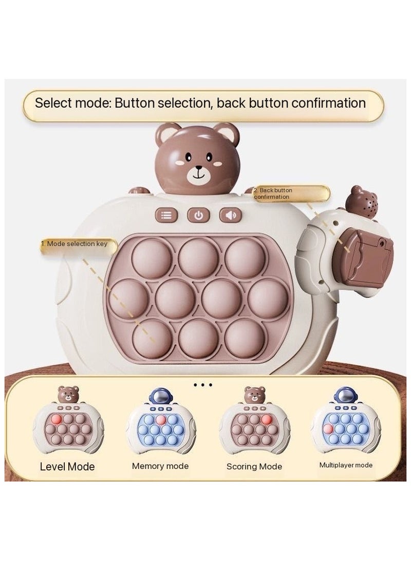 TNGames 2-Player Racing Upgraded 999-Level Pop It Kids' Stress-Relief Bubble Toy (with 6 AA Batteries)｜Brown Bear/StellaLou Theme｜ABS Material｜Challenge + Memory + Scoring + 2-Player Modes - Image 5