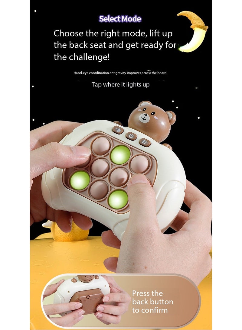 TNGames 2-Player Racing Upgraded 999-Level Pop It Kids' Stress-Relief Bubble Toy (with 6 AA Batteries)｜Brown Bear/StellaLou Theme｜ABS Material｜Challenge + Memory + Scoring + 2-Player Modes - Image 3