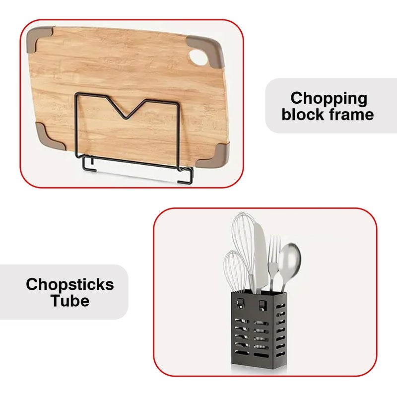 IBELL DR243 Dish Drying Rack 2Tier Bartan StandDrainer ShelfKitchen OrganizerCounter for Utensils Storage Black - Image 2