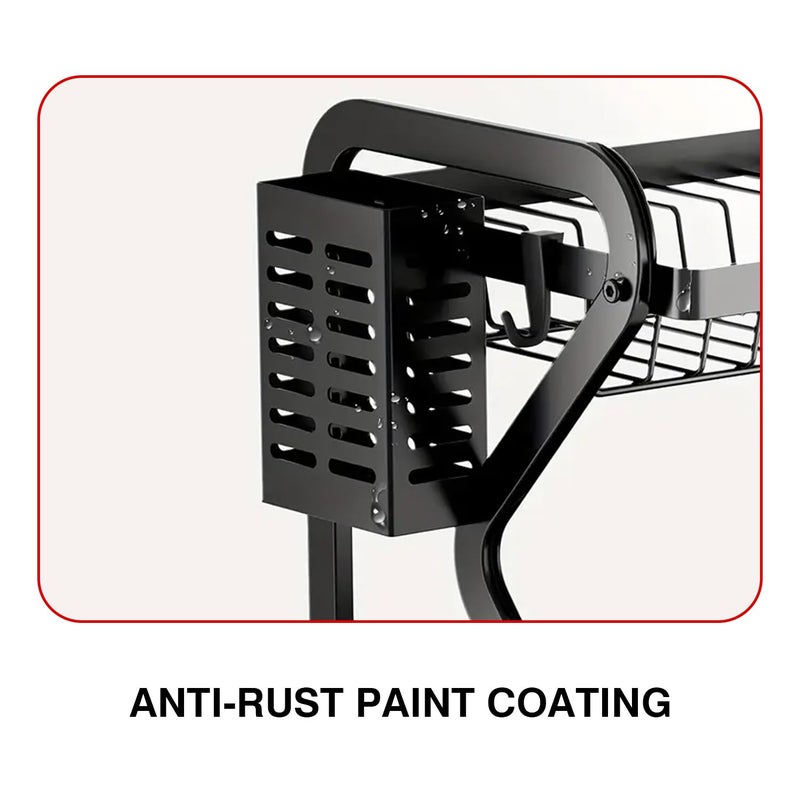 IBELL DR243 Dish Drying Rack 2Tier Bartan StandDrainer ShelfKitchen OrganizerCounter for Utensils Storage Black - Image 4