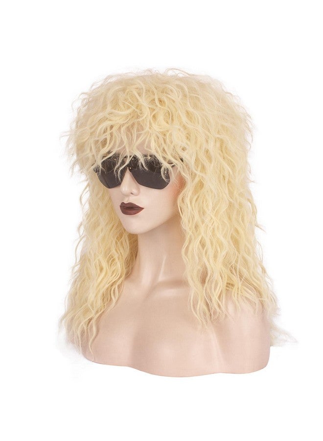 ويكين باروكة ويكين روكر كوسبلاي طويلة ومموجة من الثمانينيات للرجال والنساء (أشقر) - Image 2