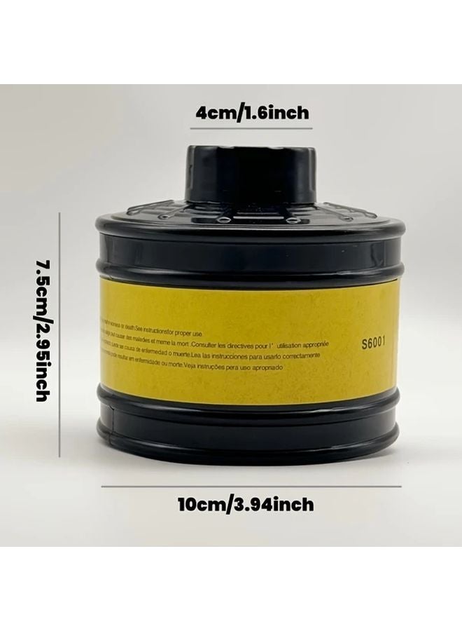 قناع تنفس للوجه الكامل مصنوع من السيليكون السميك مع خرطوشة مرشح كربوني منشط 40 ملم - Image 5