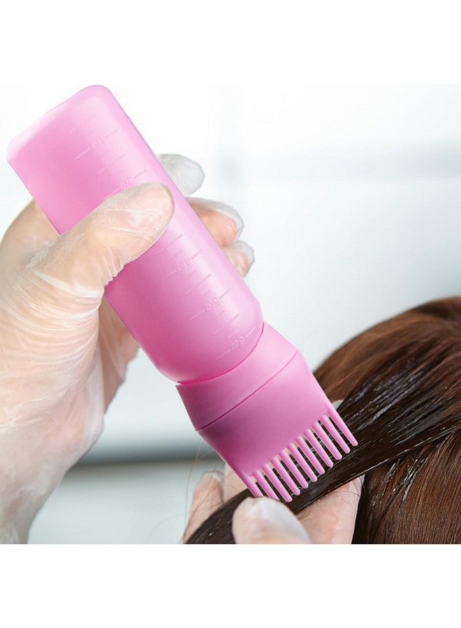 ELANE 4 Pack Root Comb Applicator Bottle,Hair Oiling applicator,Oil Comb Applicator,Hair Bottle Applicator for Hair Dye Shampoos Hair Salons. (Black+white+purple+pink) - Image 4