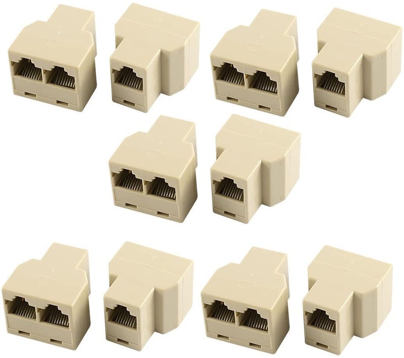 RJ45 8P8C 1 to 2 Female Jack Splitter Telephone Extension Connector 10pcs - Image 2