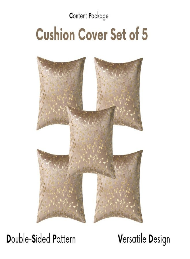 RD TREND Velvet Cushion Covers, 40 x 40 cm/16 x 16 inches, Pack of 5,250 TC, Side Zipper (Brown) - Image 5