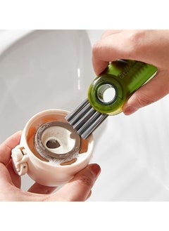 FALMER 3 in 1 Multifunctional Cleaning Brush U-Shaped Silicone Bottle Cleaner Brush Cup Lid Crevice Cleaning Brush Home Kitchen Cleaning Tools (Gray)  - Image 3